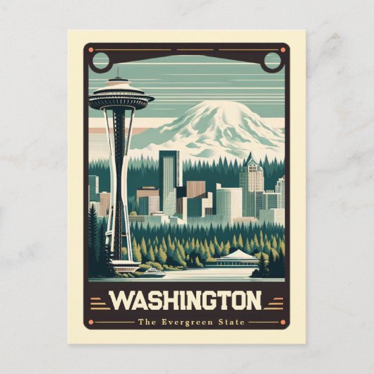 ワシントン |愛国心ヴィンテージはがき ポストカード (正面)
