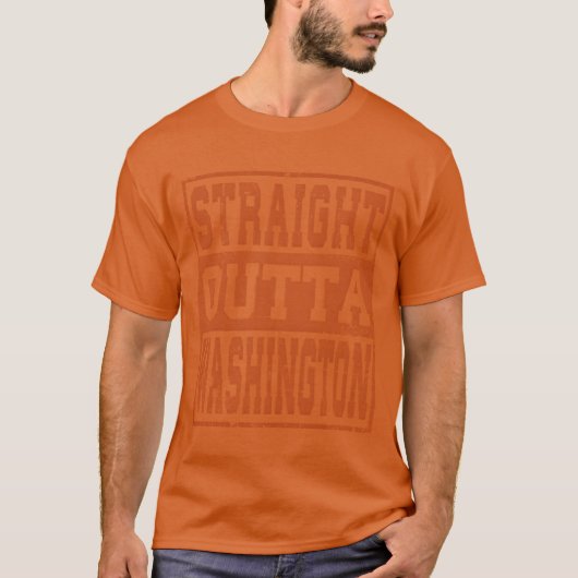 ワシントン Straight outta ワシントン ヴィンテージ 男子 Tシャツ (正面)