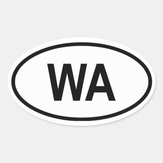 ワシントン「WA」 楕円形シール (正面)