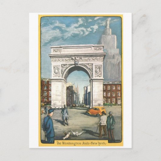 ワシントンArch.ニューヨーク.ヴィンテージ絵画の。 ポストカード (正面)