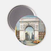 ワシントンArch.ニューヨーク.ヴィンテージ絵画の。 マグネット (正面/裏面)