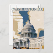 ワシントンD.Cヴィンテージ旅行ポスター ポストカード (正面/裏面)