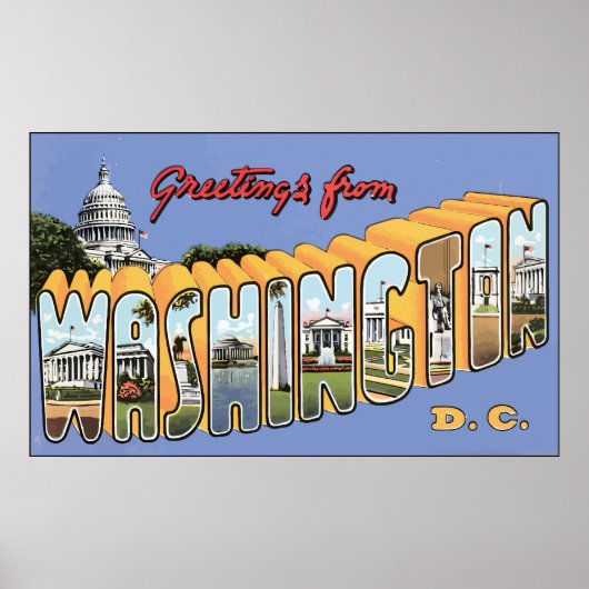 ワシントンD.C.からのご挨拶，ヴィンテージ ポスター (正面)