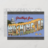 ワシントンD.C.からのご挨拶，ヴィンテージ ポストカード (正面/裏面)