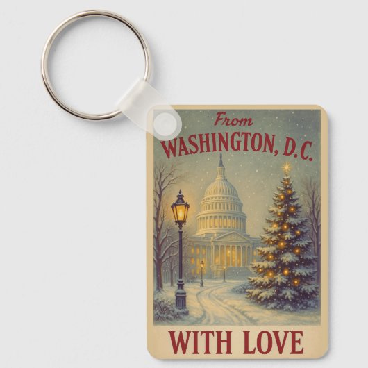 ワシントンD.C.からの愛を込めて Vintage Christmas キーホルダー (正面)