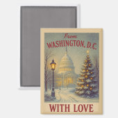 ワシントンD.C.からの愛を込めて Vintage Christmas マグネット (正面/裏面)