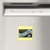 ワシントンD.C.からの挨拶！ヴィンテージポストカード マグネット (インサイチュ (食洗機))