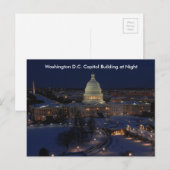 ワシントンD.C.のキャピタル・ビル(冬の夜) ポストカード (正面/裏面)