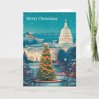 ワシントンD.C.のクリスマス パーソナライズフォールドカード シーズンカード