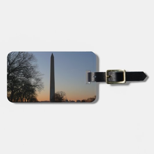 ワシントンD.C.のサンセット時のワシントン記念塔 ラゲッジタグ (正面横)