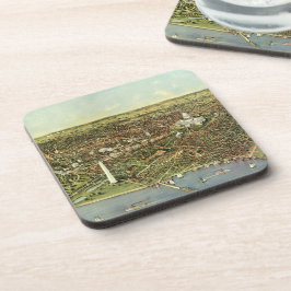 ワシントンD.C.のパノラマビュー アンティーク地図 コースター