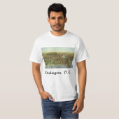 ワシントンD.C.のパノラマビュー アンティーク地図 Tシャツ (正面フル)