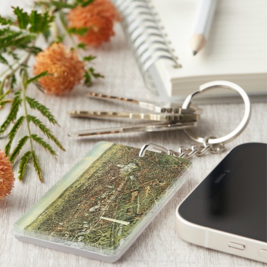 ワシントンD.C.のパノラマ図の古地図 キーホルダー (正面右)