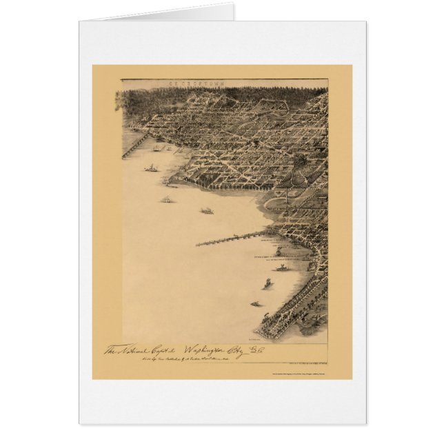 ワシントンD.C.のパノラマ式の地図- 1883年 (正面)