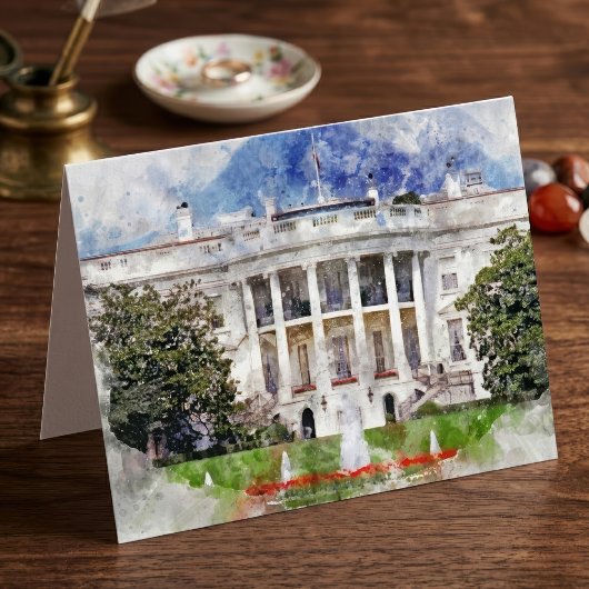 ワシントンD.C.のホワイトハウス – 南側正面 サンキューカード