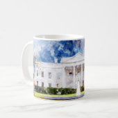 ワシントンD.C.のホワイトハウス 水彩画 コーヒーマグカップ (正面左)