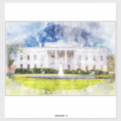 ワシントンD.C.のホワイトハウス 水彩画 シール (シート)