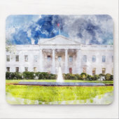 ワシントンD.C.のホワイトハウス 水彩画 マウスパッド (正面)