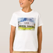 ワシントンD.C.のホワイトハウス 水彩画 Tシャツ (正面)