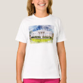 ワシントンD.C.のホワイトハウス 水彩画 Tシャツ (正面)