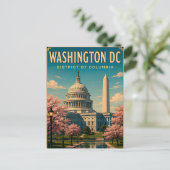 ワシントンD.C.のモニュメントと国会議事堂のスカイライン ポストカード (スタンド正面)