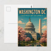 ワシントンD.C.のモニュメントと国会議事堂のスカイライン ポストカード (正面/裏面)