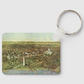 ワシントンD.C.の古地図、パノラマ図 キーホルダー (正面)