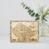 ワシントンD.C.の古地図(1818年頃) ポストカード (スタンド正面)