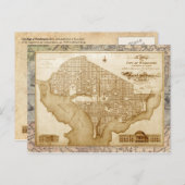 ワシントンD.C.の古地図(1818年頃) ポストカード (正面/裏面)