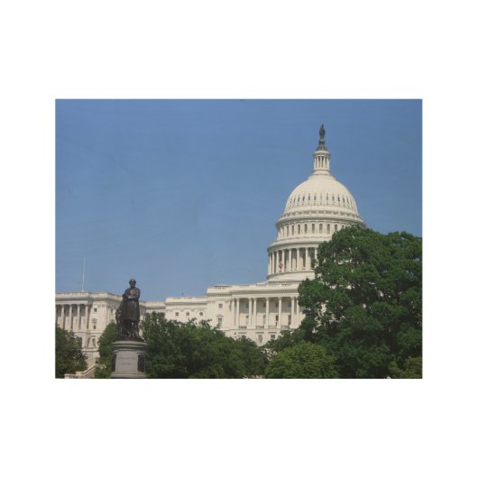 ワシントンD.C.の国会議事堂 ウッドポスター (正面)