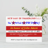 ワシントンD.C.の旗を使ったベイビーシャワーの招待状 招待状 (スタンド正面)
