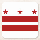 ワシントンD.C.の旗 スクエアペーパーコースター (正面)