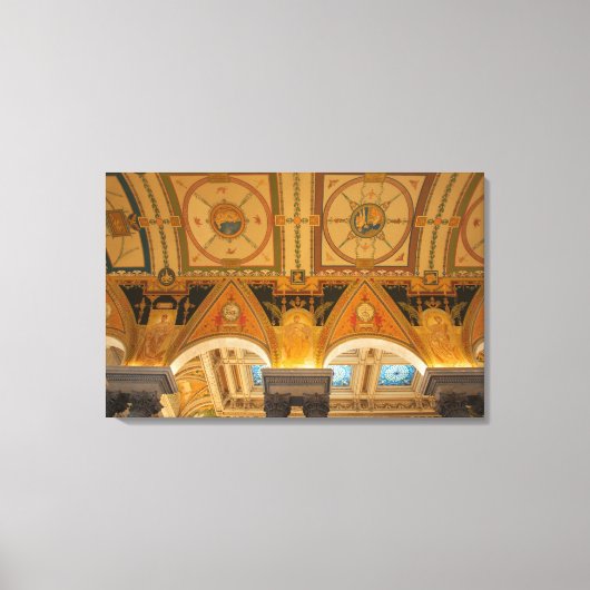 ワシントンD.C.アメリカホール素晴らしの天井 キャンバスプリント (正面)