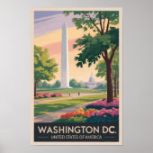 ワシントンD.C. イラスト 旅行 アート ヴィンテージ ポスター (正面)
