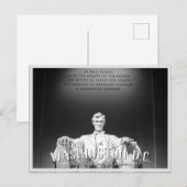 ワシントンD.C.、-エイブラハム・リンカーンの彫像の郵便はがき インビテーションポストカード (正面/裏面)