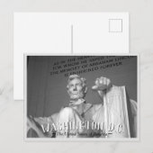 ワシントンD.C.、-エイブラハム・リンカーンの彫像の郵便はがき インビテーションポストカード (正面/裏面)
