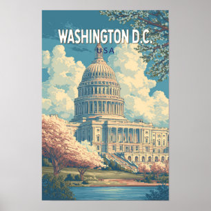 ワシントンD.C. キャピタル トラベル アート ヴィンテージ ポスター