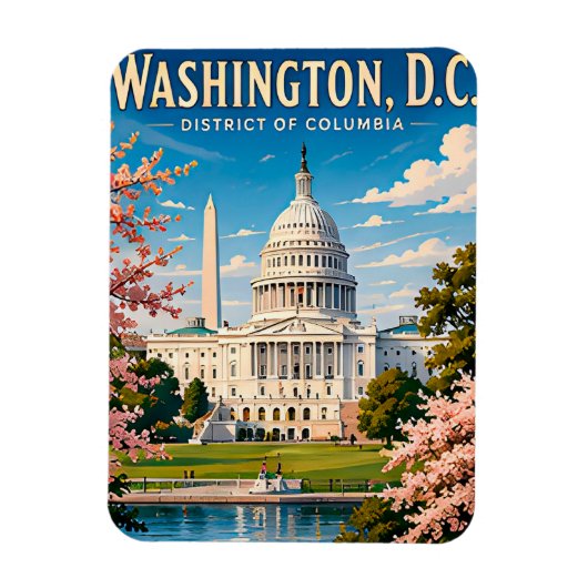 🏛️ ワシントンD.C. キャピトル 旅行の思い出 マグネット (縦)