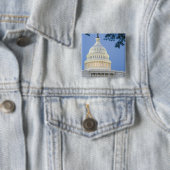ワシントンD.C. (コロンビア特別区) の夕暮れ時のアメリカ合衆国議会議事堂 缶バッジ (インサイチュ)