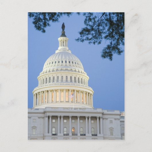 ワシントンD.C. (コロンビア特別区)の夜明け前の米国議会議事堂 ポストカード (正面)