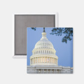 ワシントンD.C. (コロンビア特別区)の日の入り時のアメリカ合衆国議会議事堂 マグネット (正面/裏面)