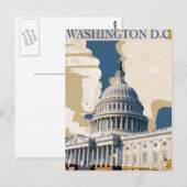 ワシントンD.C. ビンテージ旅行ポスター ポストカード (正面/裏面)