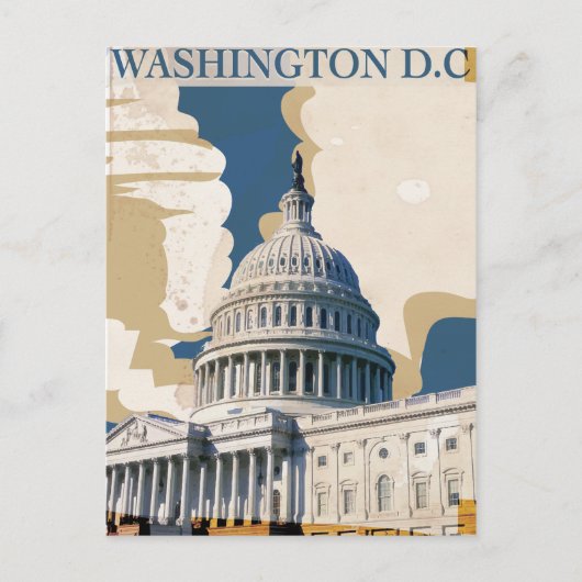 ワシントンD.C. ビンテージ旅行ポスター ポストカード (正面)