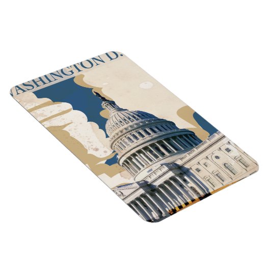 ワシントンD.C. ビンテージ旅行ポスター マグネット (右側)