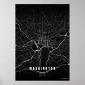ワシントンD.C.マップ ノアールプリント ポスター ウォールアート ギフト (正面)