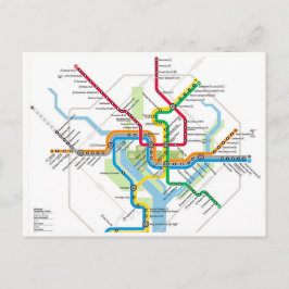 ワシントンD.C.メトロ地下鉄路線地図はがき ポストカード
