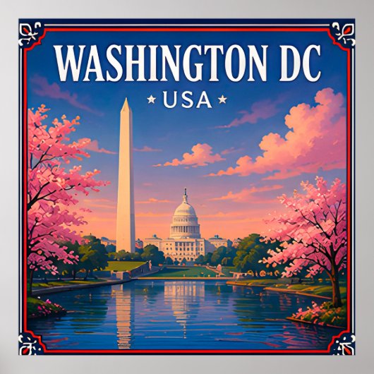 🏛️ ワシントンD.C. モニュメントの思い出 キャピタルからの記念品 🏛️ ポスター (正面)