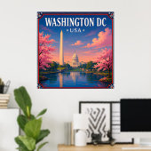🏛️ ワシントンD.C. モニュメントの思い出 キャピタルからの記念品 🏛️ ポスター (ホームオフィス)