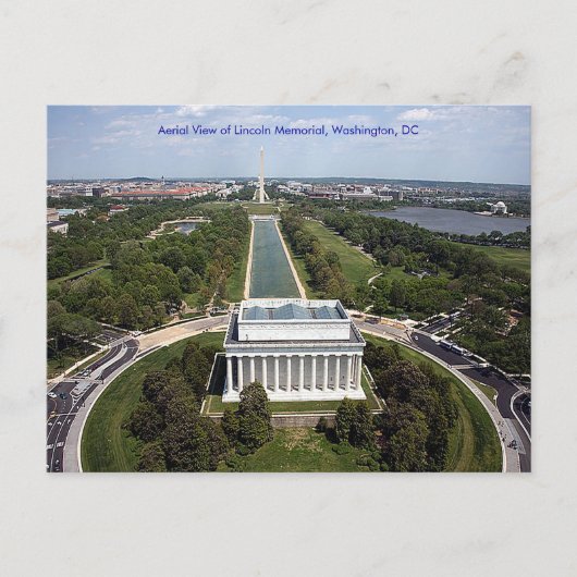 ワシントンD.C. リンカーン記念堂 哀悼 エアリアルビュー ポストカード (正面)