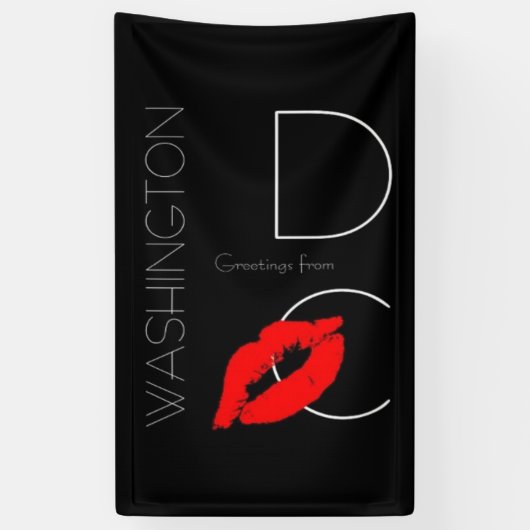 ワシントンD.C.レッドリップスティックキス 横断幕 (縦)